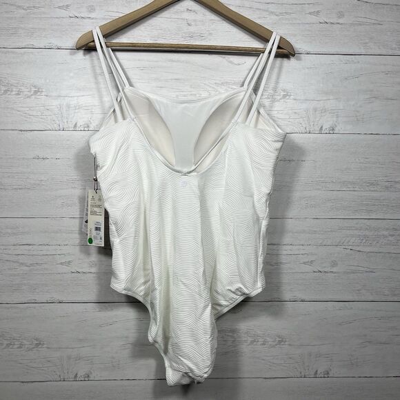 Calia womens strappy back one piece swim suit size 16 white bridal NEW - Picture 3 of 5